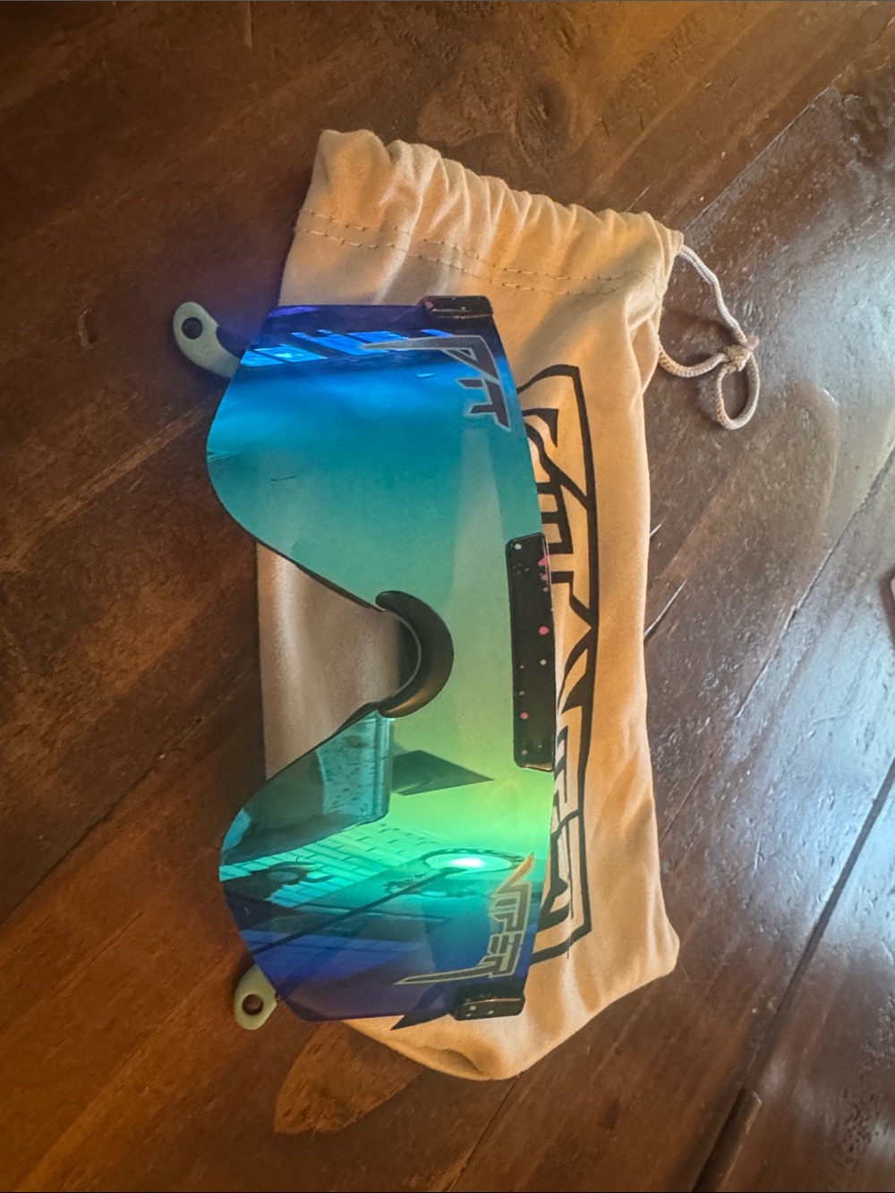 Pit Viper Kids Mirror Lens Sunglass Shield - Blue-Green Gradient